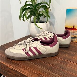 Adidas Grey and Maroon Samba